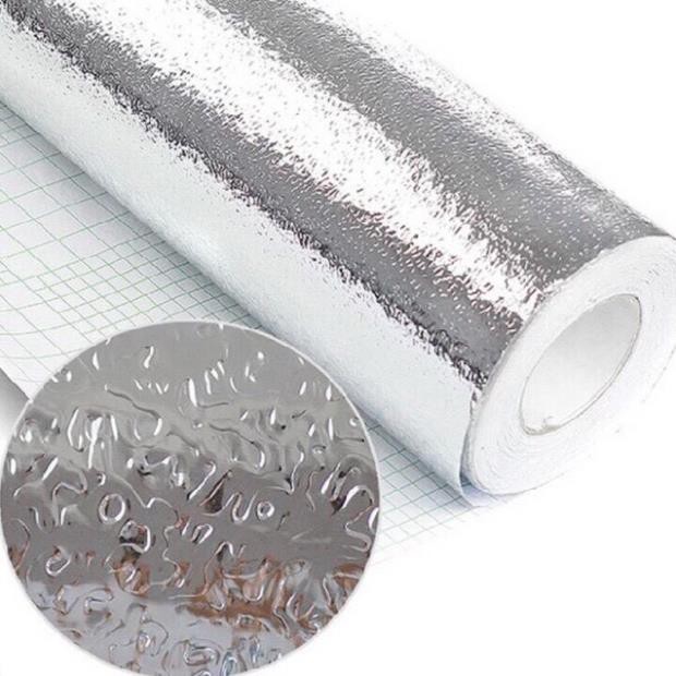Combo 3m Cuộn giấy bạc dán bếp cách nhiệt chống thấm giá rẻ dán tường nhà bếp chống thấm bền đẹp  loại khổ 60cm
