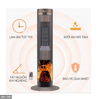 Máy Sưởi Gốm CAMEL điều kiển cảm ứng, thiết kế thông minh, an toàn với mọi lứa tuổi