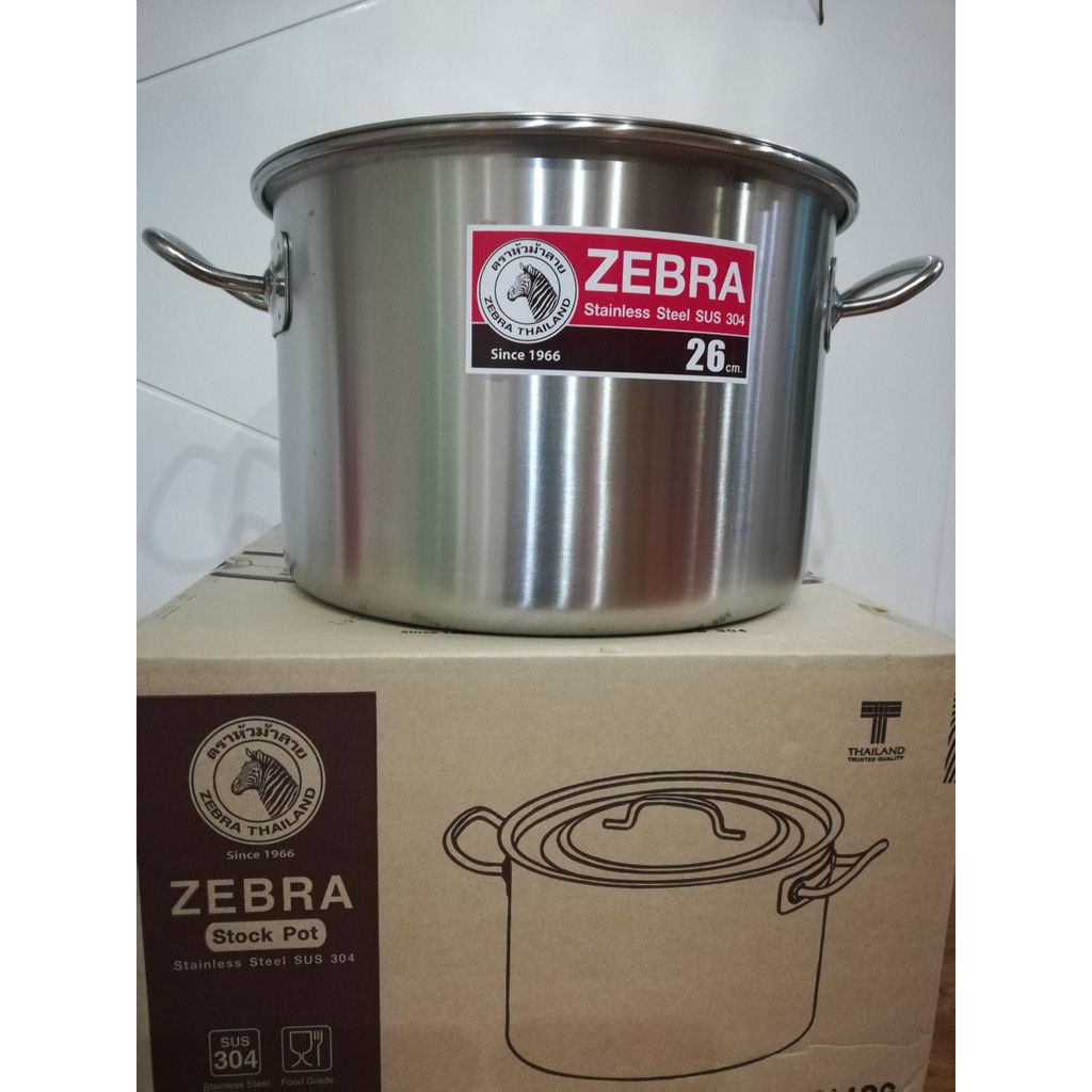 Nồi hầm xương thấp zebra 28cmx20cm-12L-171128, hàng Thái Lan cao cấp, inox 304