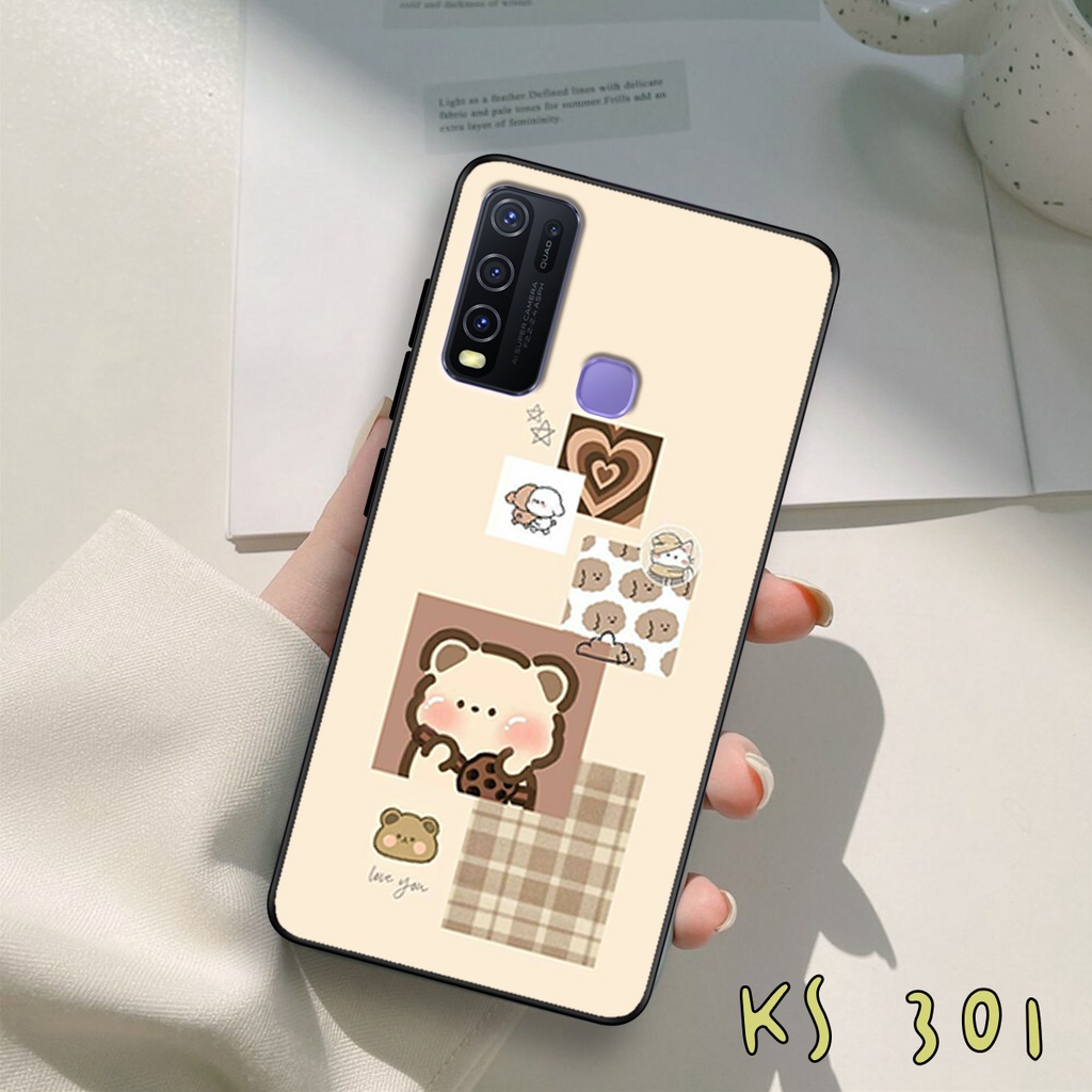 Ốp lưng Vivo Y55 5G - Y75 5G - Ốp lưng vivo in hình gấu &amp; thỏ đang yêu - lưng nhám viền TPU cao cấp
