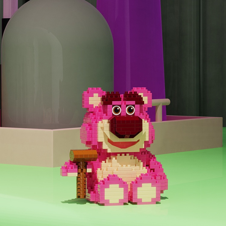 Gấu dâu lotso Bộ Đồ Chơi Xếp Hình Mini Hình Gấu Dâu Tây M1015 Dành Cho Bé