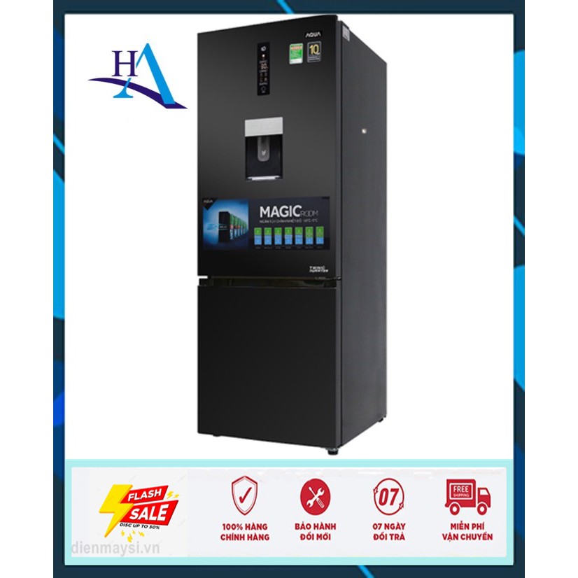 Tủ lạnh Aqua Inverter 288 lít AQR-IW338EB BS Mẫu 2019(Miễn phí giao tại HCM-ngoài tỉnh liên hệ shop)