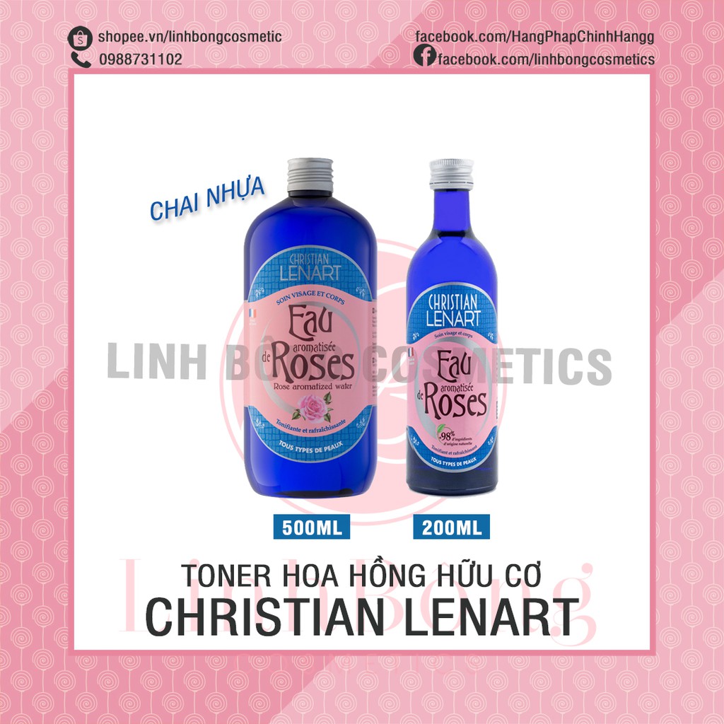 TONER NƯỚC HOA HỒNG HỮU CƠ CHRISTIAN LENART 500ML