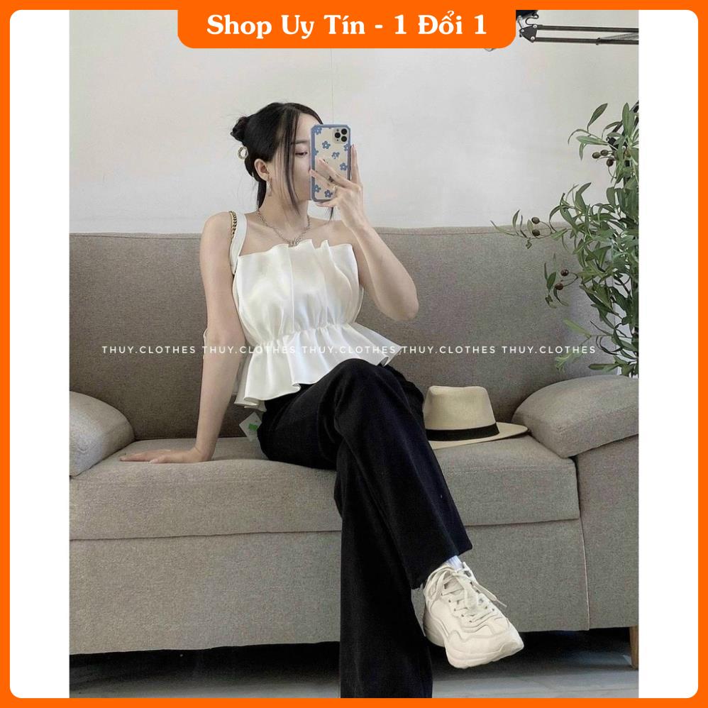 Áo Croptop Kiểu Áo Ống Quây Ngực Xếp Ly Dúm Eo Phong Cách Sang Chảnh Mới A5282