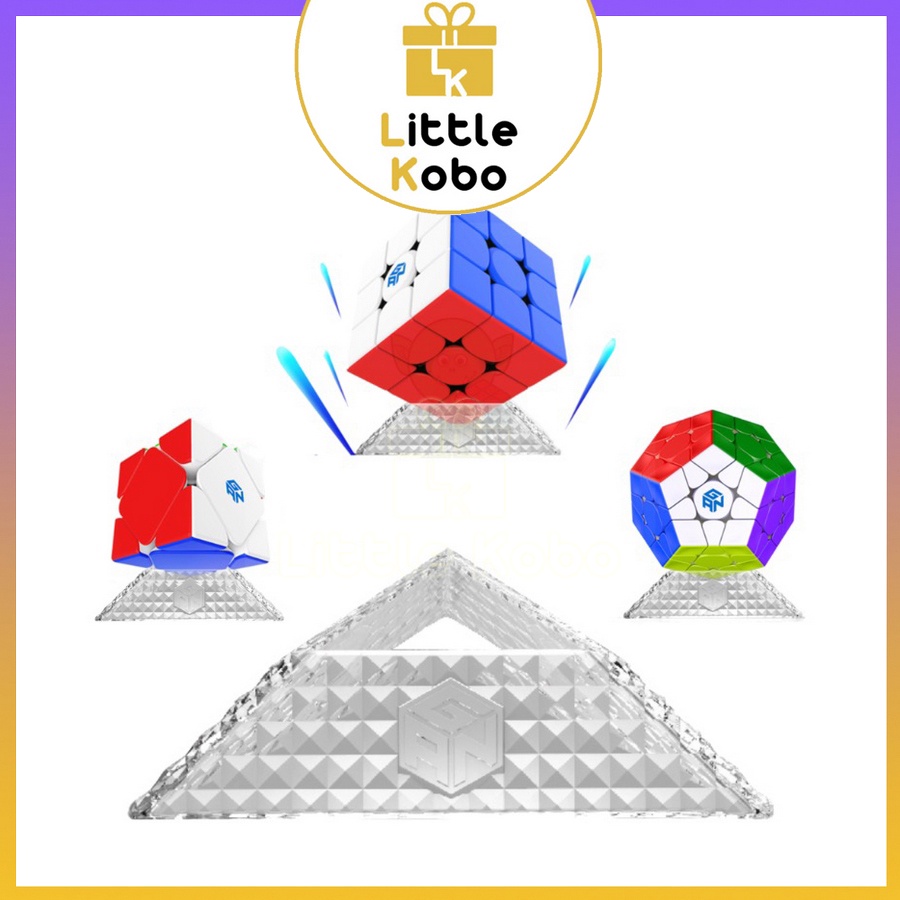Đế Gan Rubik Cao Cấp Đế Kê Gan Display Stand Phụ Kiện Rubic Loại Trong Suốt Hộp Xanh Đồ Chơi Trí Tuệ