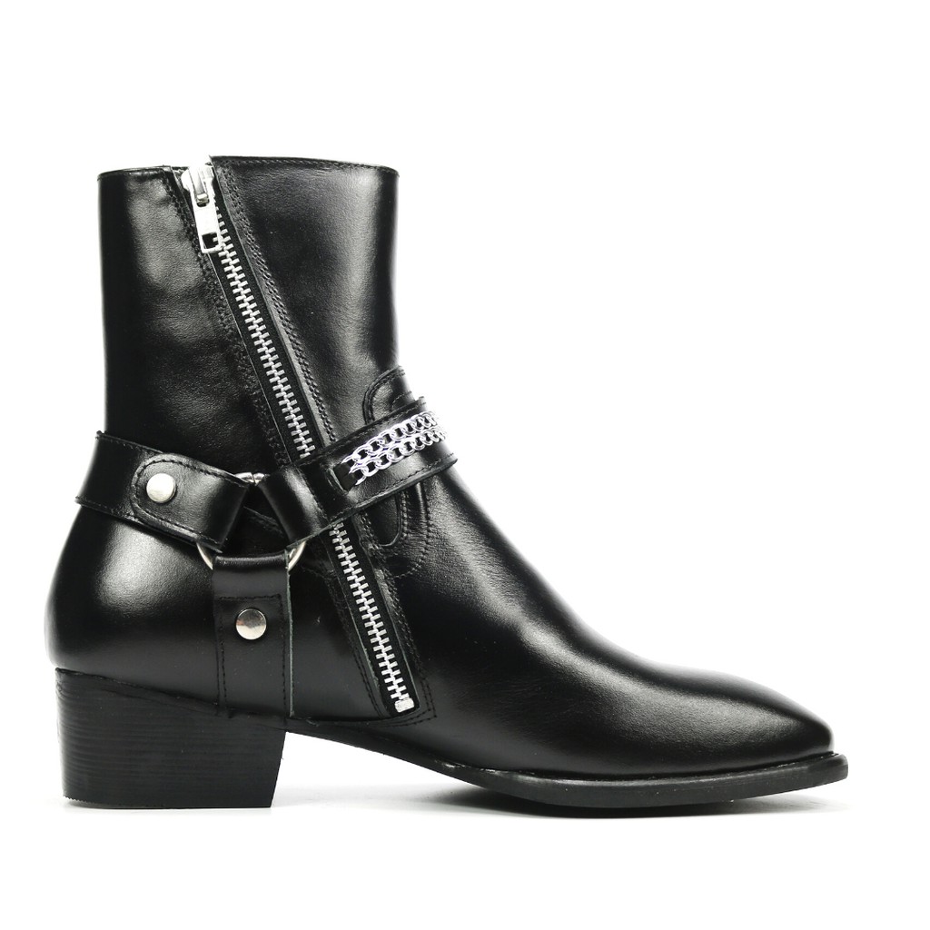 Giày Harness Boots thời trang thanh lịch chất liệu da bò cao cấp đế gỗ sang trọng SN12 thích hợp mang đi làm đi chơi | BigBuy360 - bigbuy360.vn