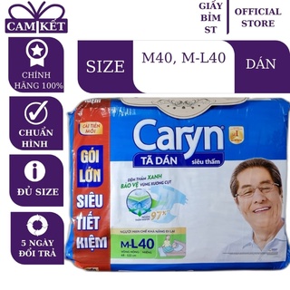 Bỉm dán Tã Dán người lớn, người già Caryn gói siêu đại size M40/L40 Mỏng nhẹ