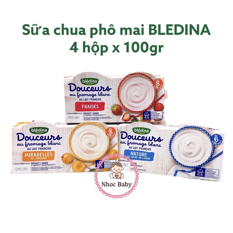 Sữa chua phô mai Bledina Pháp cho bé 6m+ (lốc 4 hộp x 100)