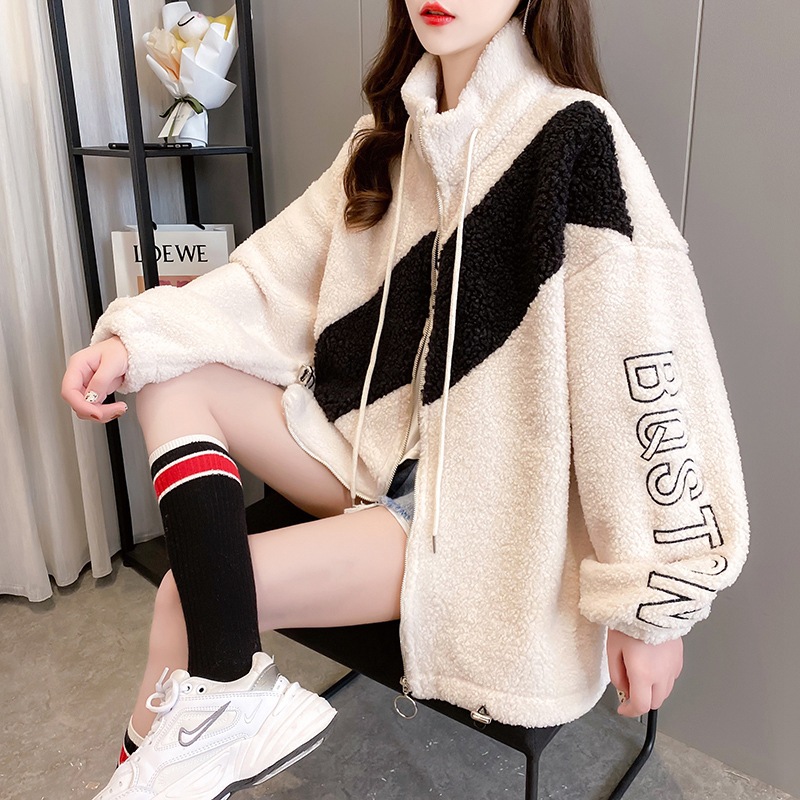 Áo khoác Cardigan cổ lọ phối khóa kéo với 2 màu lựa chọn