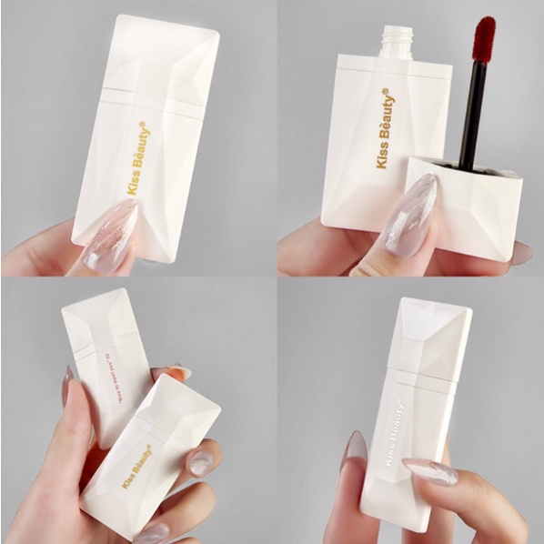 Son môi nhung đỏ matte KISS BEAUTY tông màu đẹp, mềm mịn, trang điểm nhanh, chống thấm nước, lâu trôi, thiết kế xinh xắn