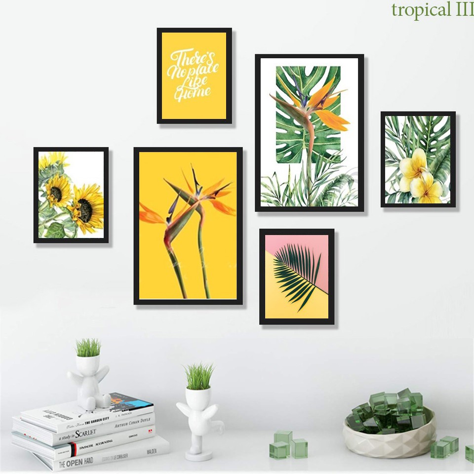 [Mã LIFEHLDEC giảm 10% đơn 99k] SET 6 TRANH TREO TƯỜNG TROPICAL ĐÃ CÓ KHUNG