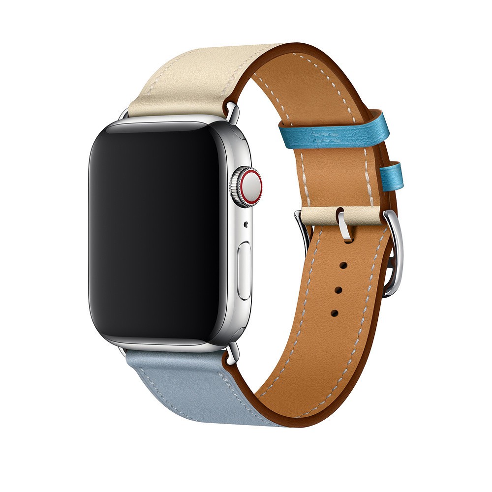 Dây đeo bằng da màu thời trang cao cấp cho Apple Watch Series 6 / 5 / 4 / 3 / 2 / 1 / Se size 38mm 40mm 42mm 44mm