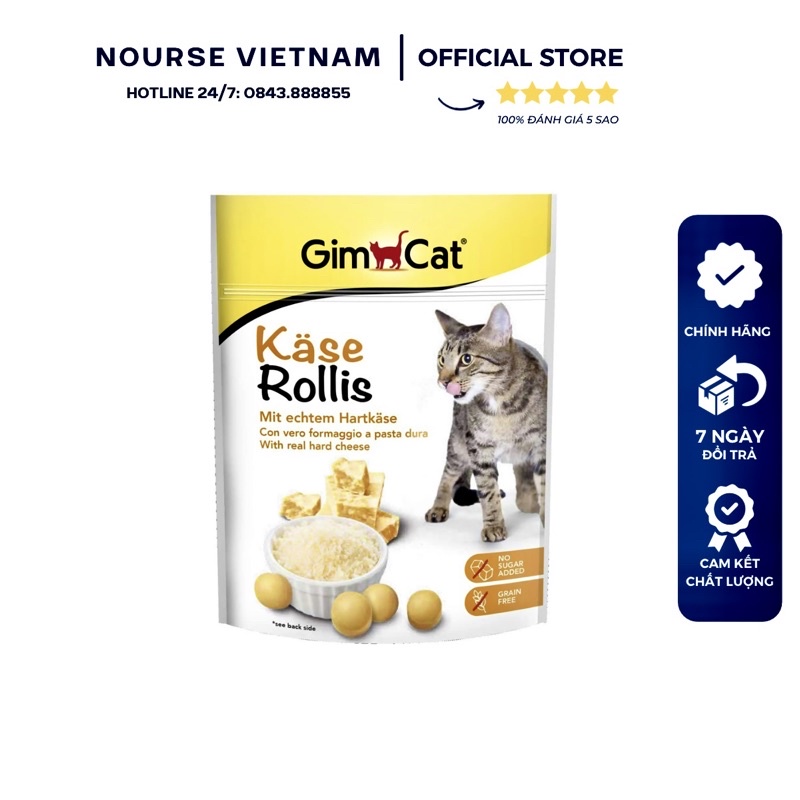 Viên Phomai Gimcat Kase Rollis bổ sung dinh dưỡng, giảm stress cho mèo