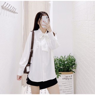 Áo cổ nơ tay bồng
