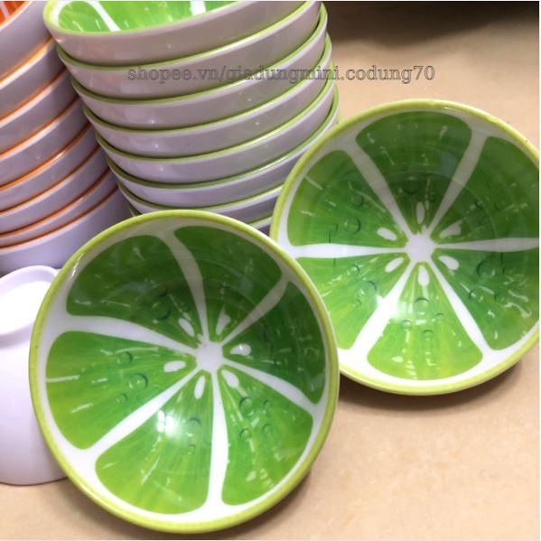 Chén Cơm Nhựa Melamine Cao Cấp Vinh Cơ Họa Tiết Hình Trái Chanh Đường Kính 11.5Cm