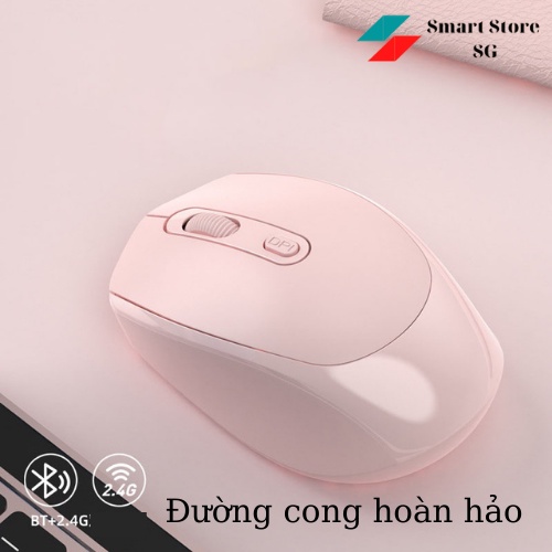 Chuột Không Dây M107, Kết Nối Bluetooth 5.1 Hoặc Đầu Thu 2.4Ghz Yên Tỉnh, Pin Có Thể Sạc Lại