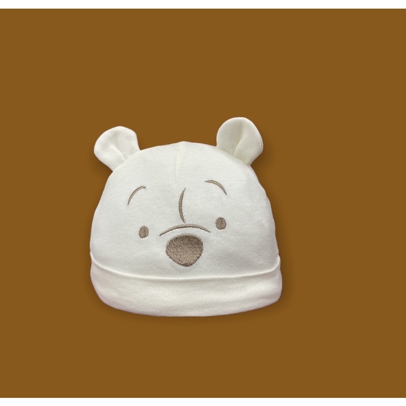 Set mũ sơ sinh hình gấu Pooh cho bé, chất vải cotton mềm mịn, kiểu dáng dễ thương, che thóp ấm cổ, bàn tay cho bé