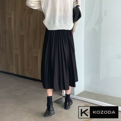 Chân váy dài midi xếp ly quạt không nhũ hàng đẹp | BigBuy360 - bigbuy360.vn