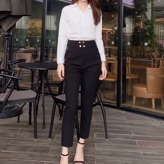 Quần tây baggy công sở nữ quần baggy 4 cúc bấm 884