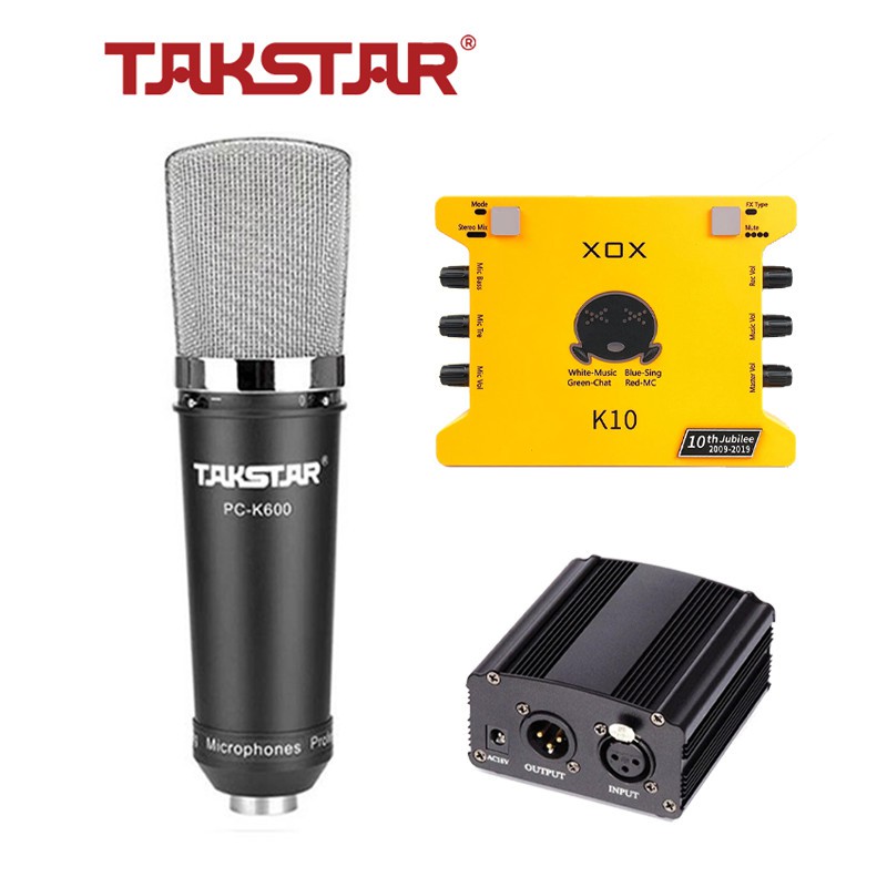 Combo mic thu âm Takstar PC K600, Soundcard K10 [BH 1 NĂM]