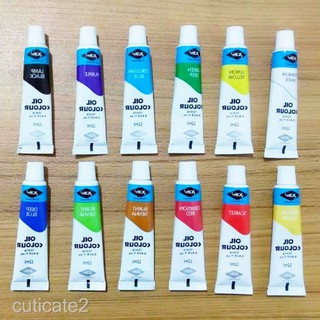 Màu vẽ sơn dầu 12ml 12 tuýp (vỏ hộp màu đỏ)