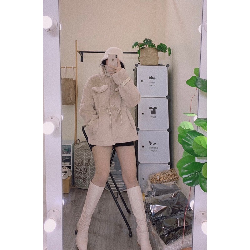 (Ảnh thật ) Áo khoác dạ lông rút eo | BigBuy360 - bigbuy360.vn