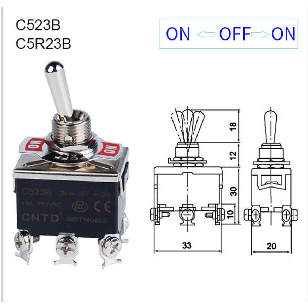 Công tắc gạt 3 chân, 4 chân, 6 chân, 2 chân 15A-250vac.