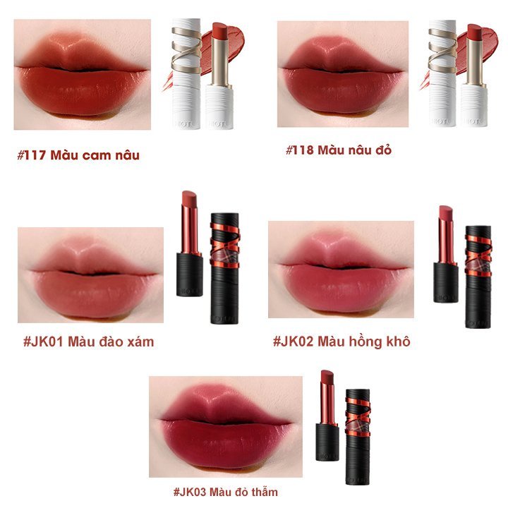 Son thỏi Chioture Silky Matte Lipstick chất son mềm mịn lâu trôi 2.8g