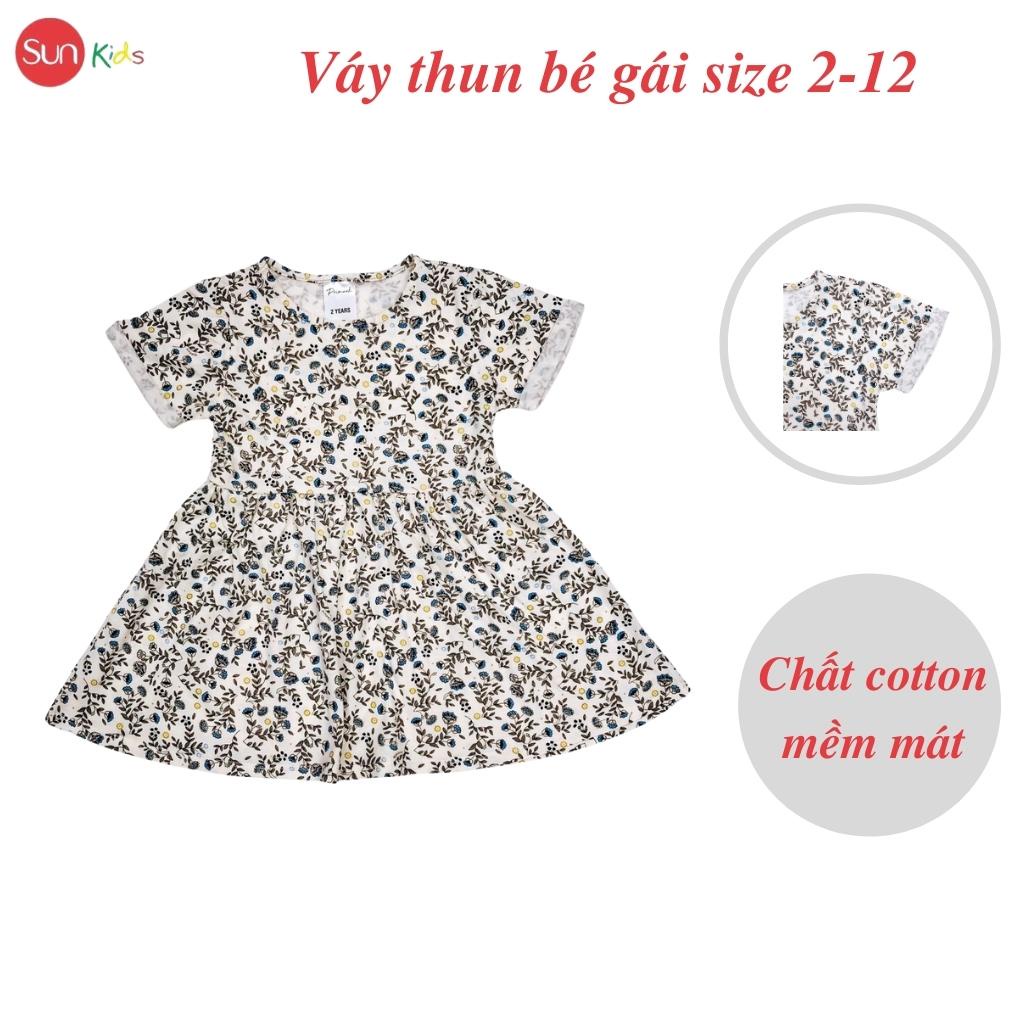 Váy bé gái chất cotton, đầm bé gái size 2-12 tuổi, đầm trẻ em SUNKIDS có nhiều màu