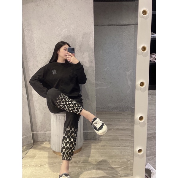 (ảnh thật) Set bộ M/ lb chất nỉ họa tiết monogram hàng chuẩn chi tiết