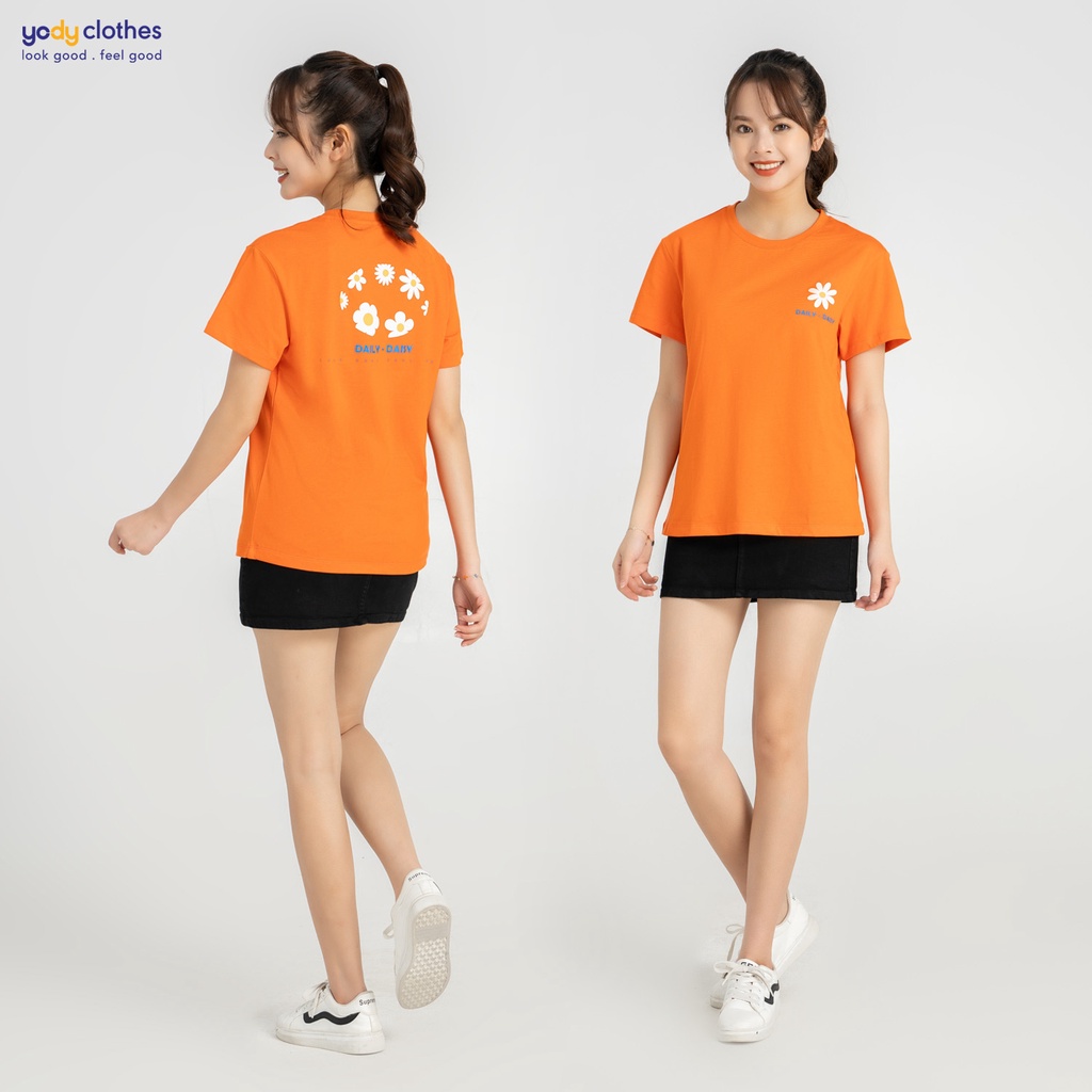 Áo thun nữ YODY in chữ Daisy cotton trẻ trung thoải mái thấm hút tốt TSN5238