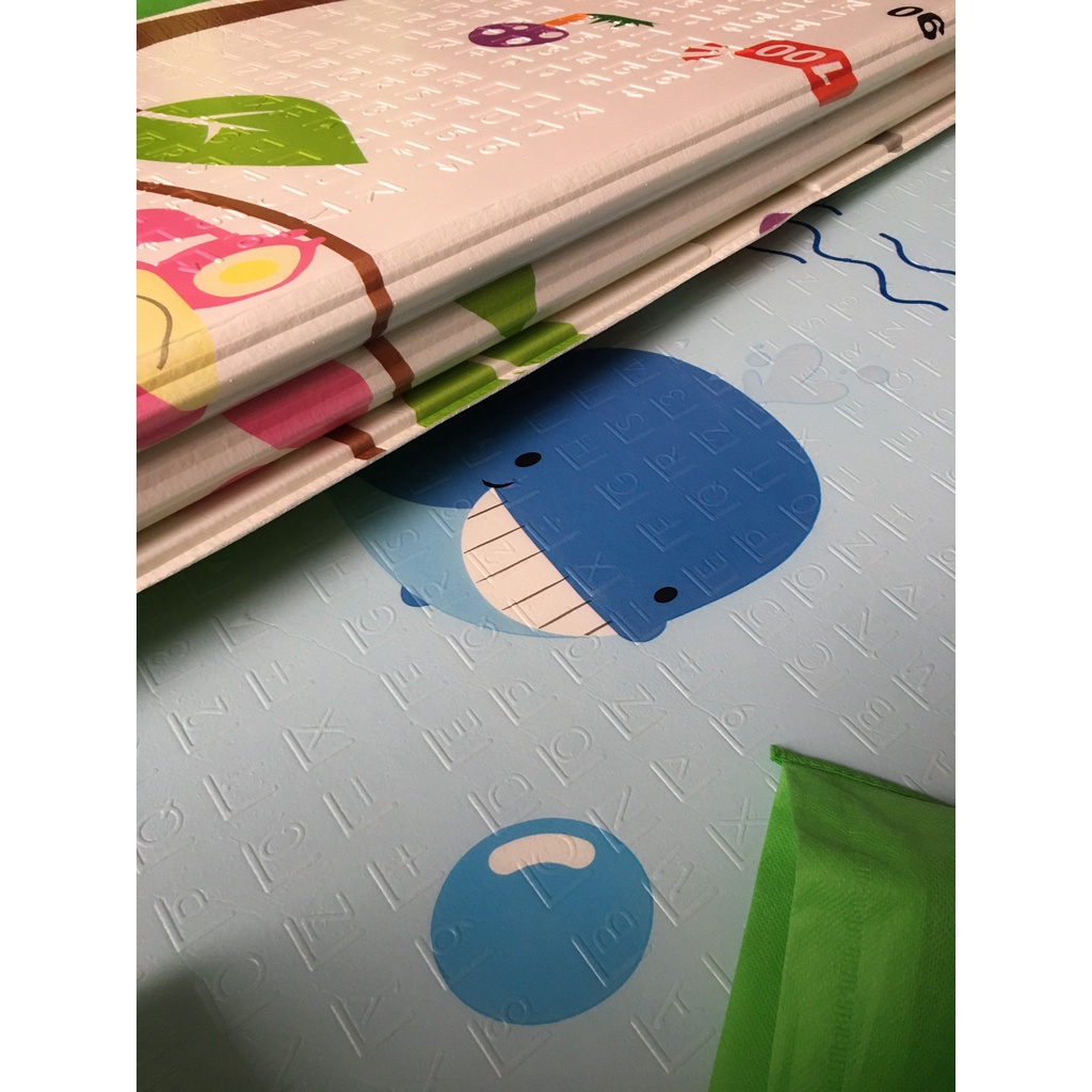 Thảm Trải Sàn Xốp XPE Cho Bé, Chiếu Xốp Gấp Gọn 2 Mặt Phủ Silicone Chống Thấm Gấp Gọn
