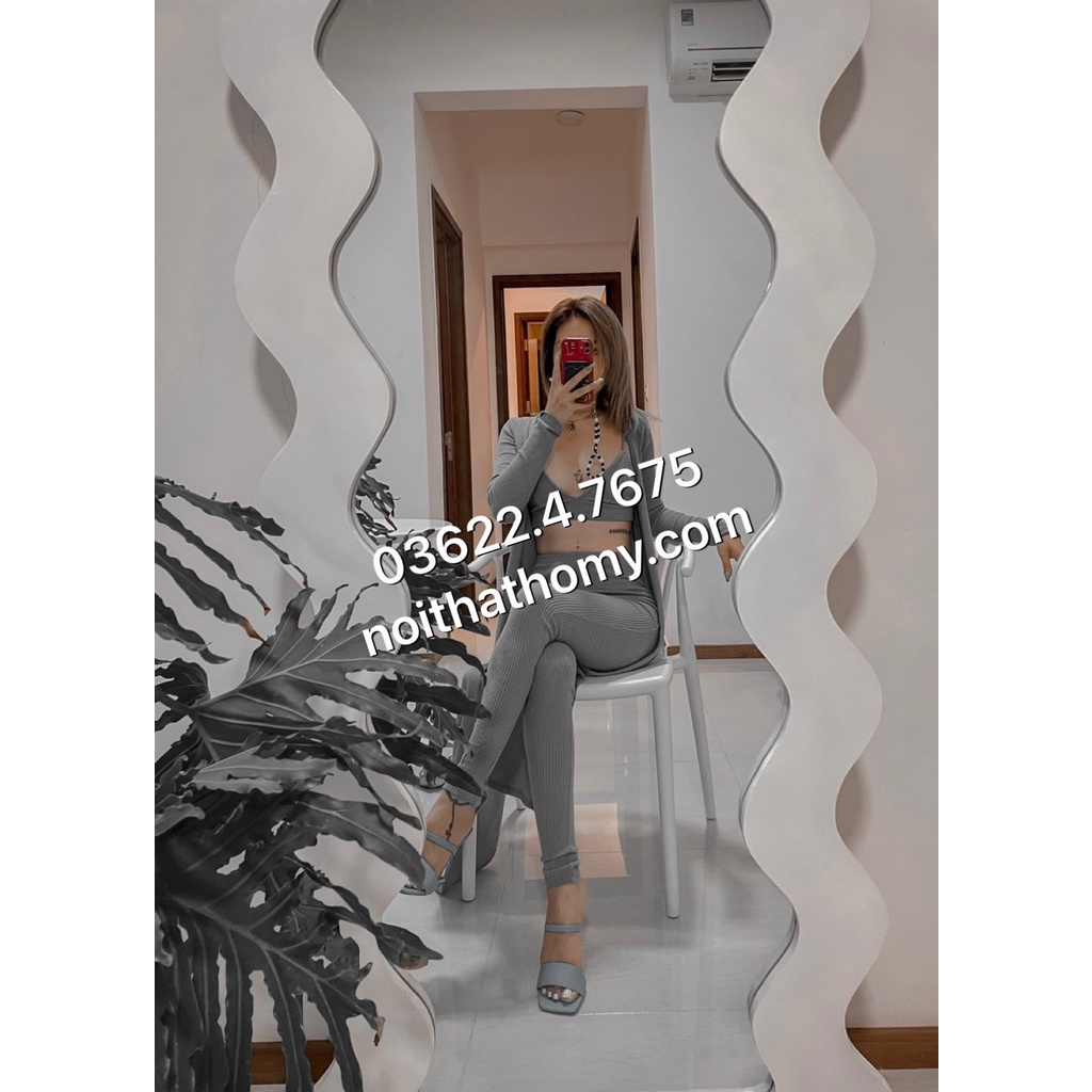 Gương lượn sóng viền màu trắng 70x 1m7