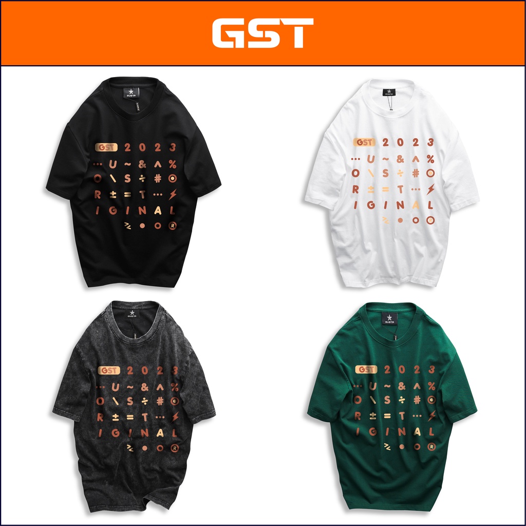 Áo Thun Local Brand GST in hình chữ số phông nam nữ tay lỡ form rộng cá tính