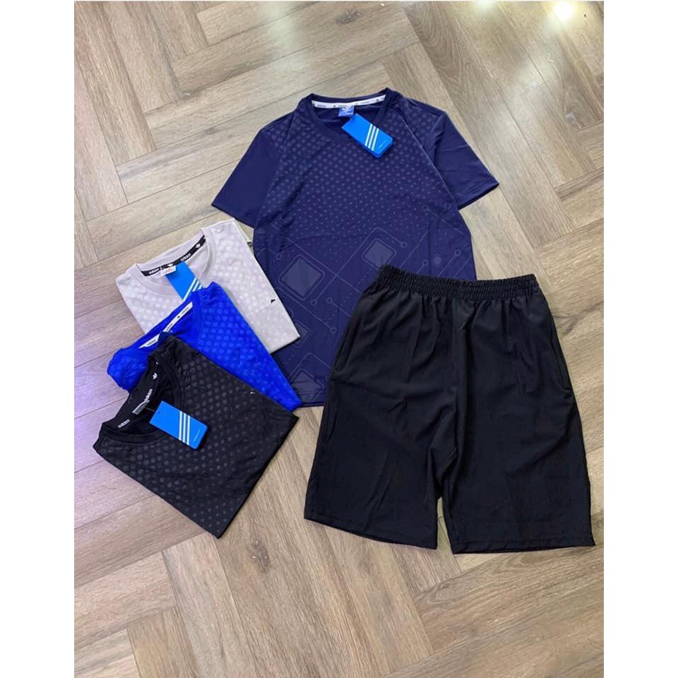 Bộ Thể Thao cổ tròn nam Họa tiết nhiều mầu,Vải thun lạnh mát mẻ,co dãn tốt siêu khô thoáng