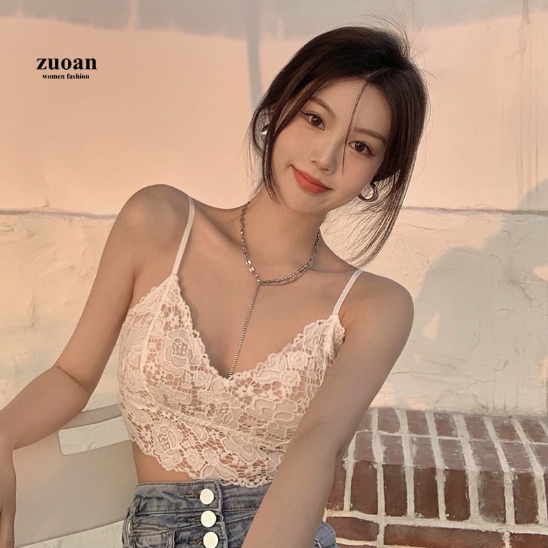 Áo hai dây SUXI phối ren kiểu dáng quyến rũ cho nữ