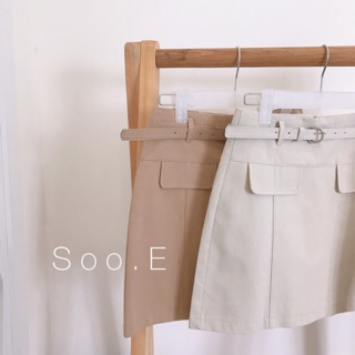 Chân váy 2 túi. Kèm nịt ( Trắng kem, nâu đất)