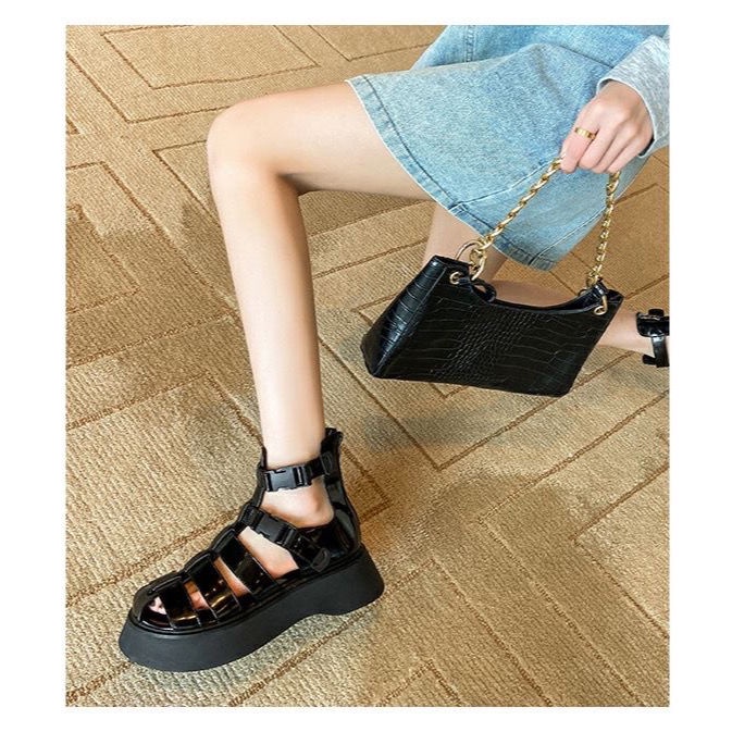 Giày Sandal Đế Xuồng Dày Dặn Phong Cách Thời Trang Roman Mùa Hè Mới Dành Cho Nữ