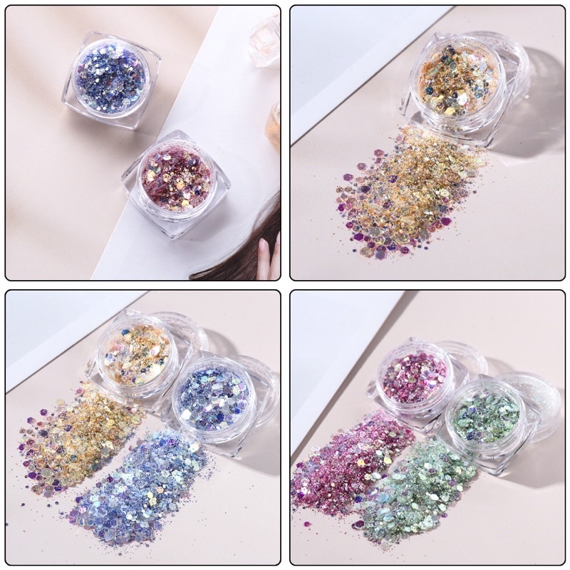 12 màu nhũ kim tuyến, nhũ mắt Sequin , nhũ làm móng nail T063-506 | BigBuy360 - bigbuy360.vn