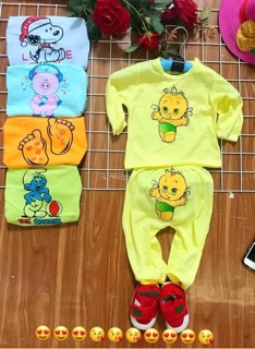 ( THANH LÝ ) Set 5 Bộ cotton dài tay cho bé