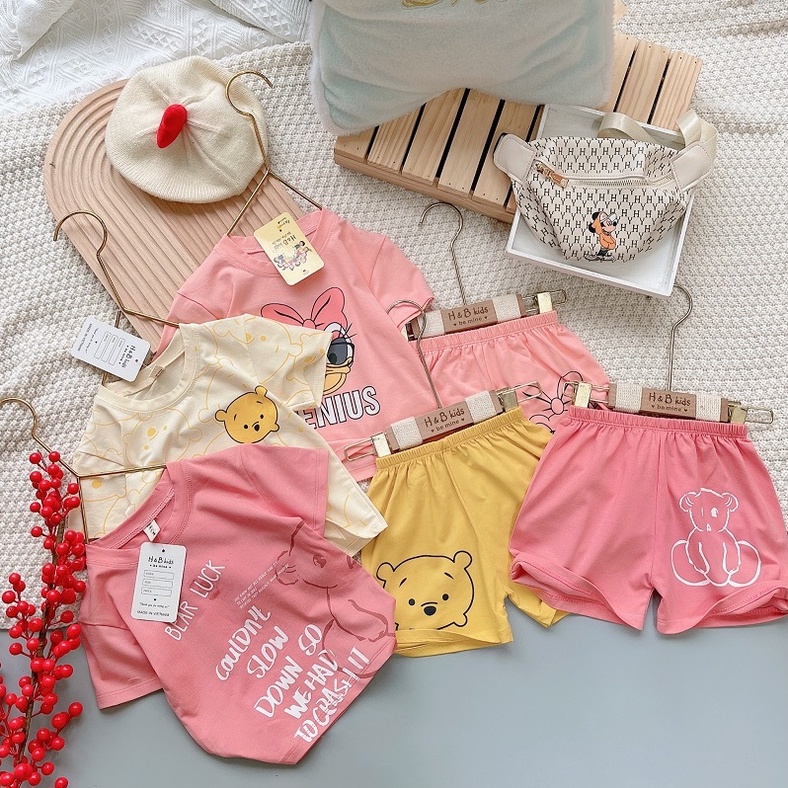 Đồ Bộ Cotton 4 Chiều In Họa Tiết Hoạt Hình Phối Cổ Tròn Cho Bé Trai Bé Gái  Từ 1 - 6 Tuổi MINTSCLOSET - DB8033