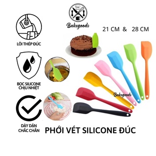 Spatula phới vét bột, phới dẹt silicon đúc liền khối, lõi thép chắc chắn, dày dặn cứng cáp - Dụng cụ làm bánh