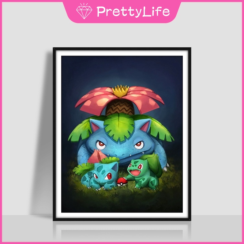 Bộ Tranh Đính Đá 5D Tự Làm Hình Pokemon 40x50cm Trang Trí Nhà Cửa