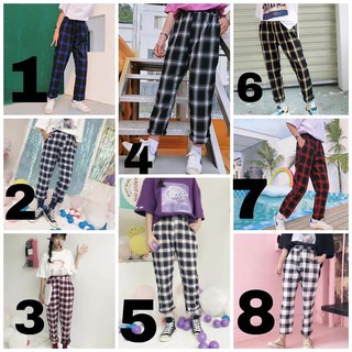 Quần baggy kẻ caro