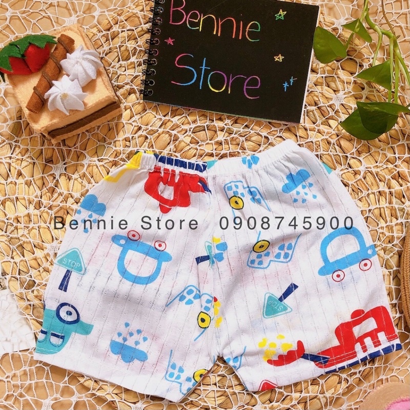 Set 5 quần đùi cotton giấy cho bé (4-10 kg), Quần ngắn cho bé trai, bé gái