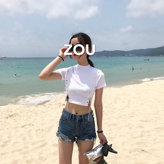 Áo croptop buộc dây eo ULZZANG