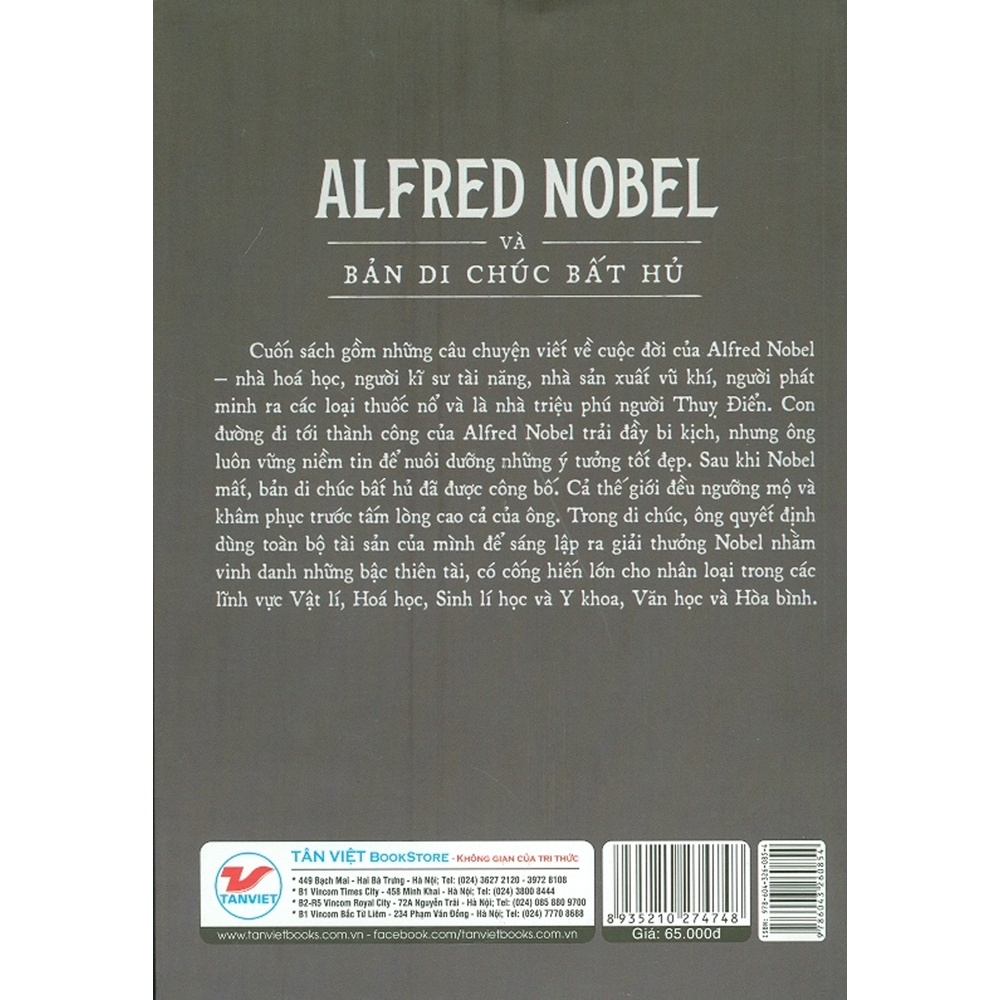 Sách - Kể Chuyện Cuộc Đời Các Thiên Tài: Alfred Nobel Và Bản Di Chúc Bất Hủ