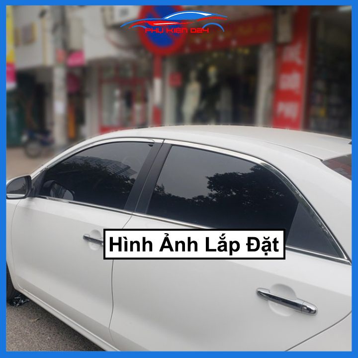 Bộ nẹp viền chân kính cong kính Kia Soluto 2019-2020-2021-2022-2023 Inox sáng bóng chuẩn form xe