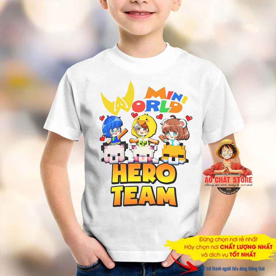 Áo Hero Team Mini World Cực Chất | Áo thun Chibi Hero Team Mẫu Mới | Vải Đẹp MC17