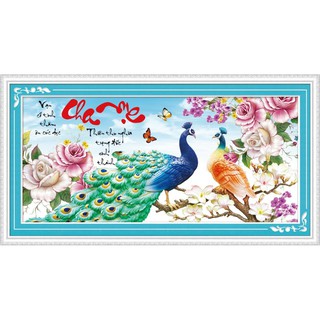 Tranh thêu chữ thập  Cha mẹ DLH-88960